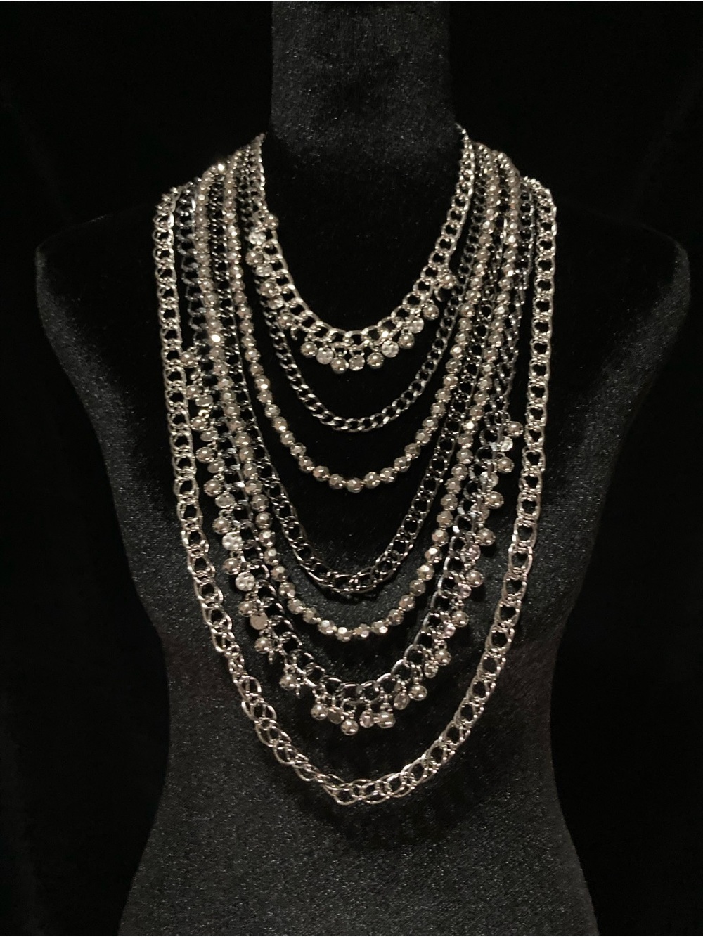 Paparazzi Zi Audacious 2022 Layered Statement Necklace Silver Gunmetal